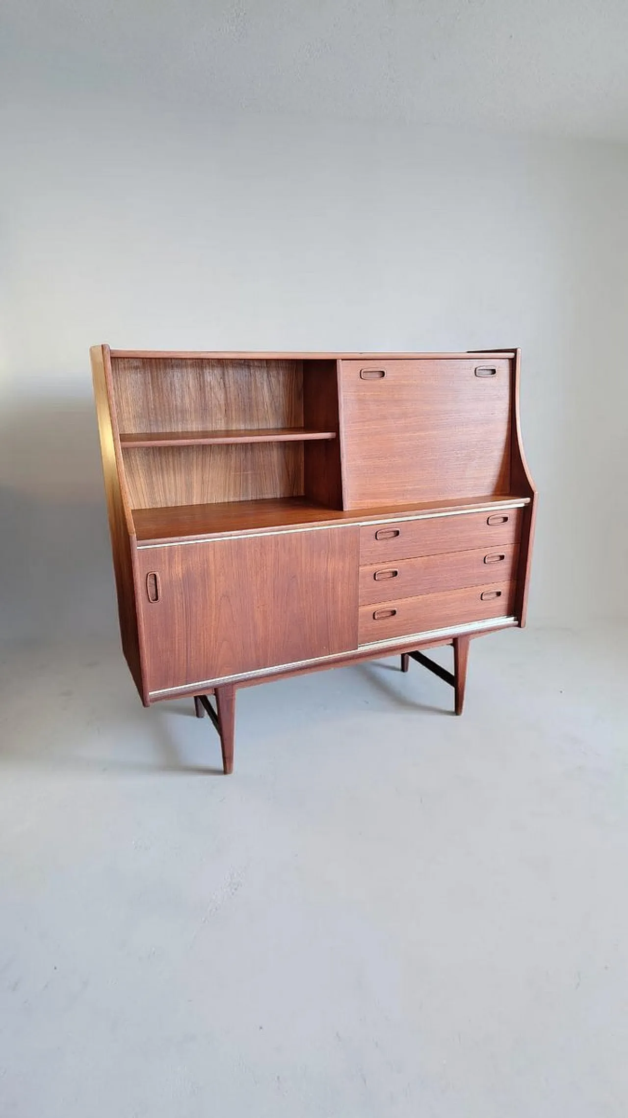 Teak highboard from Omer Lefevre Meubelfabriek, 1960s 1