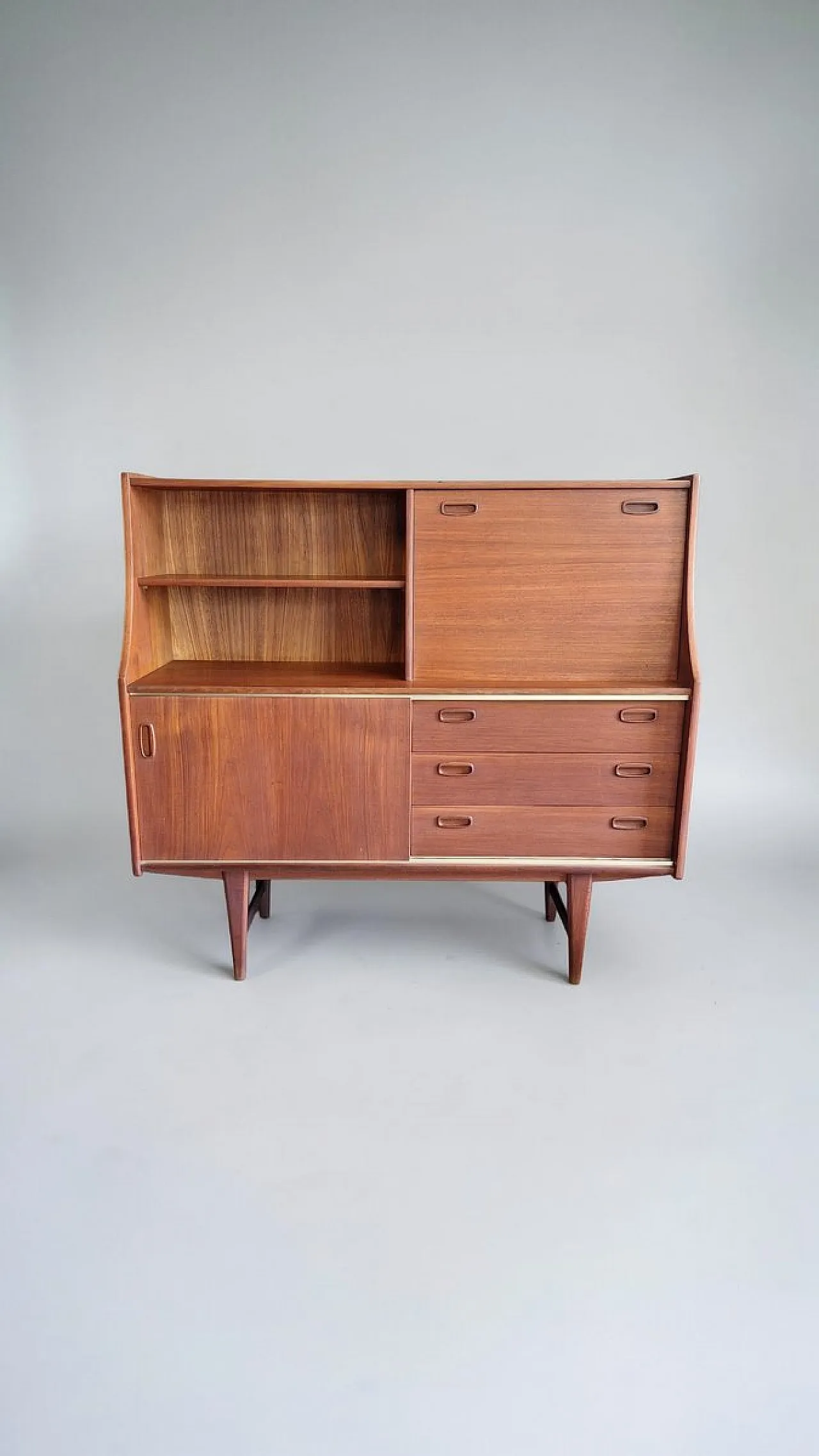 Teak highboard from Omer Lefevre Meubelfabriek, 1960s 2