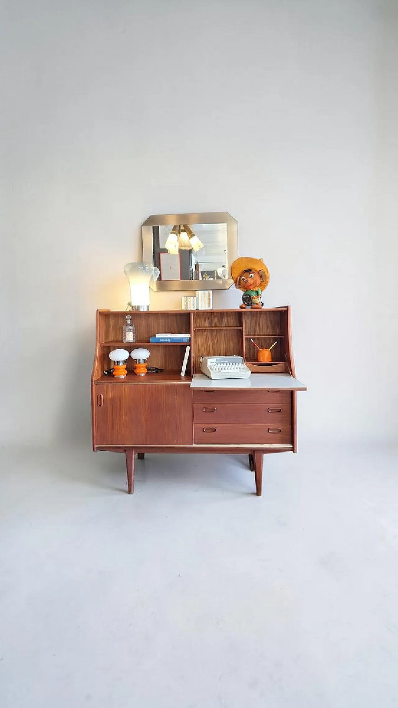Teak highboard from Omer Lefevre Meubelfabriek, 1960s 4