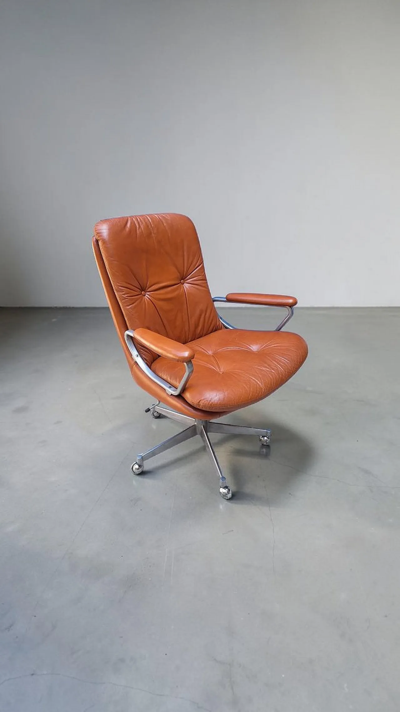 Leather office chair by Ring Mekanikk, 1960s 2