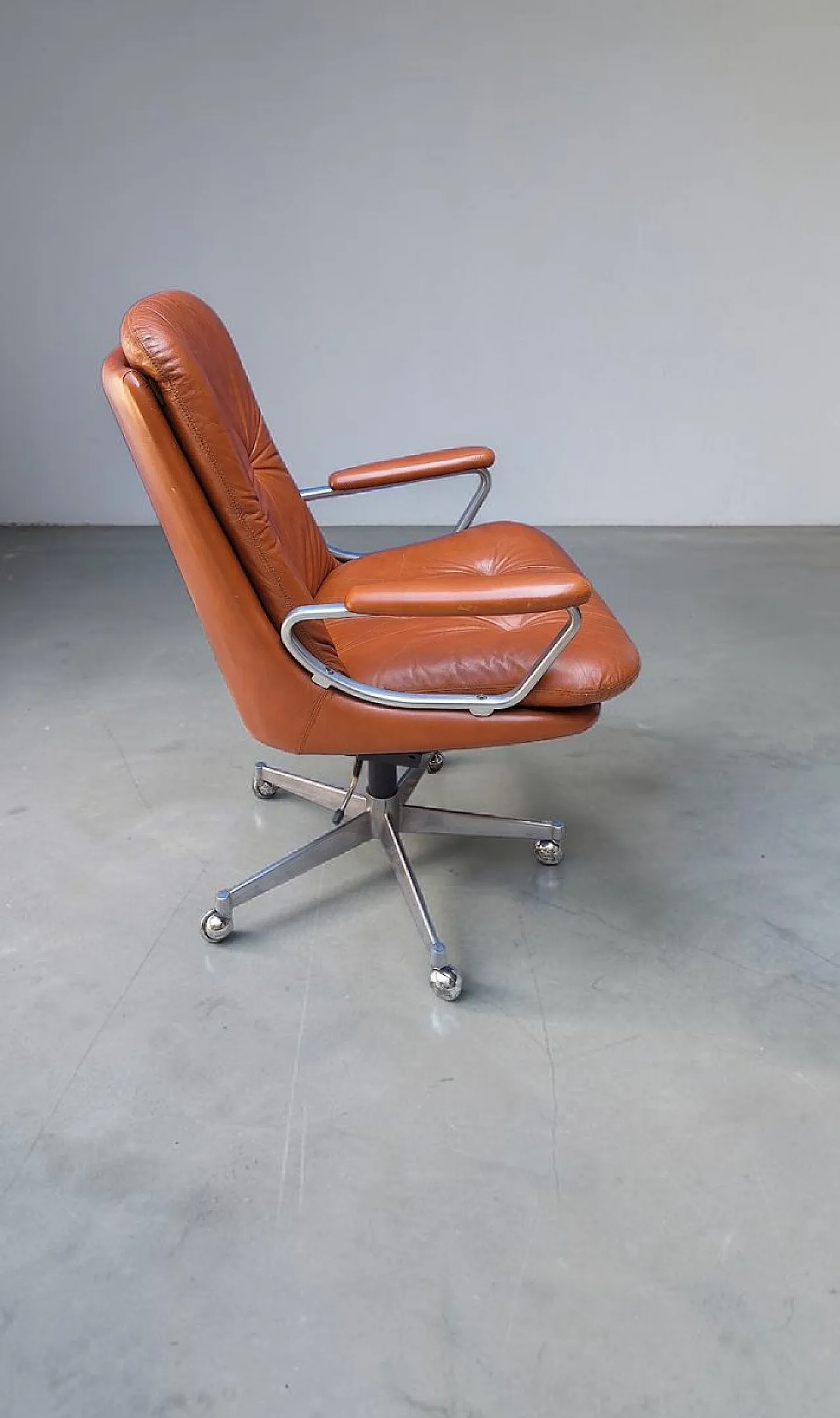Leather office chair by Ring Mekanikk, 1960s 5