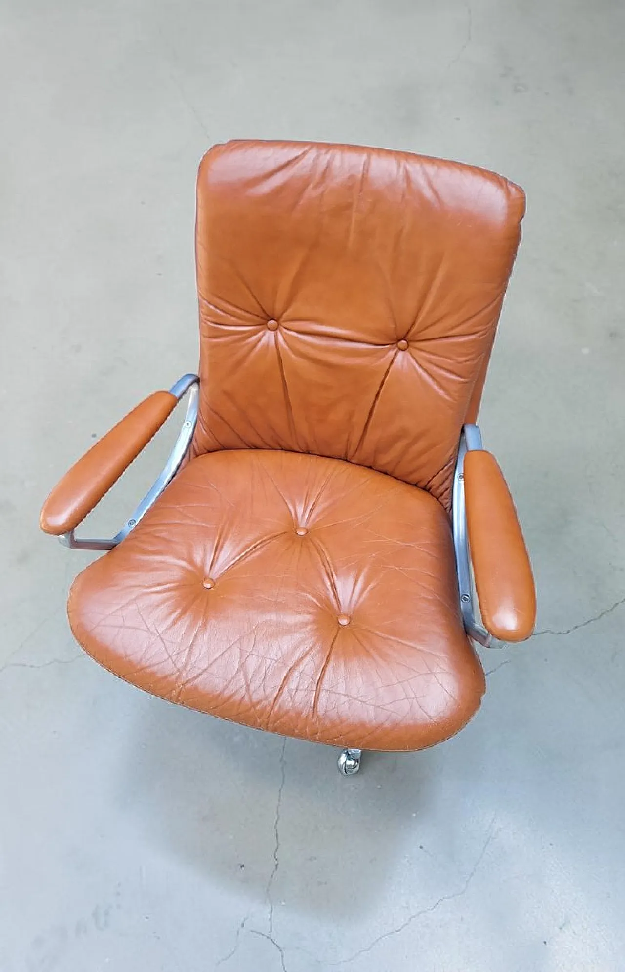 Leather office chair by Ring Mekanikk, 1960s 6