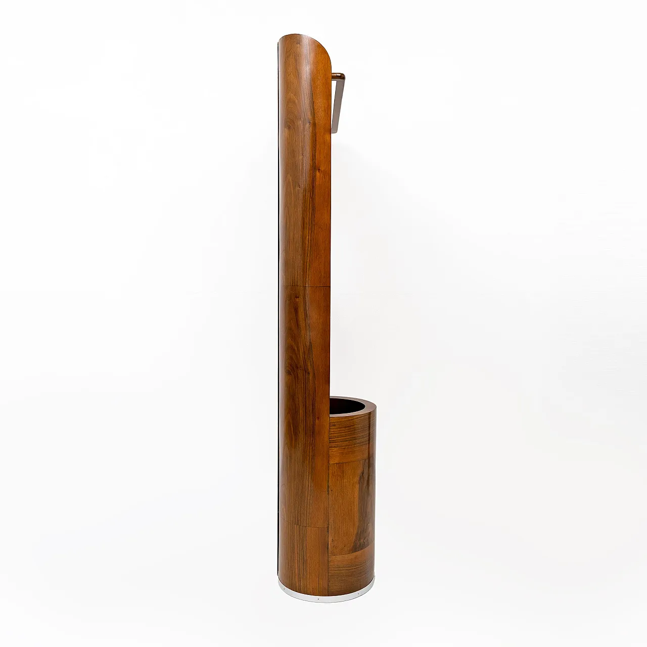 Art Deco walnut entryway stand with integrated umbrella stand, 1930s 8