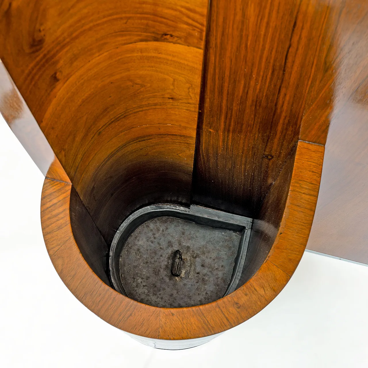 Art Deco walnut entryway stand with integrated umbrella stand, 1930s 10