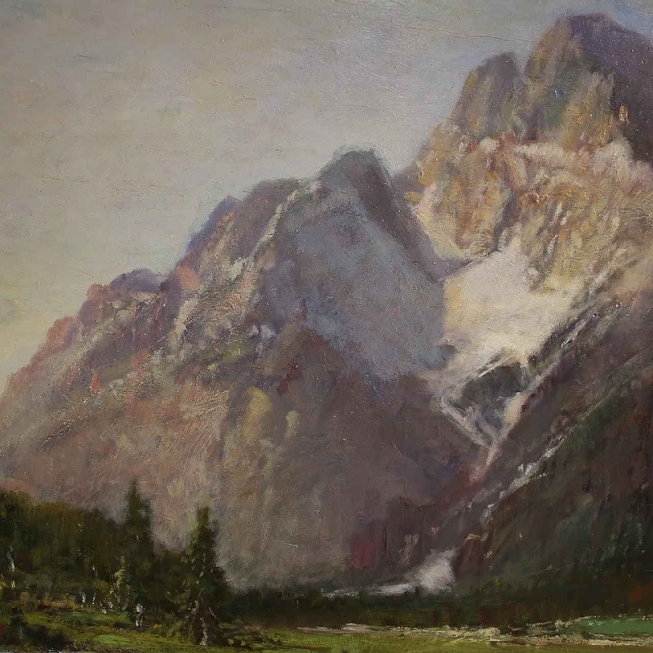 Italian painting of mountain view Croda Rossa D'Ampezzo 10