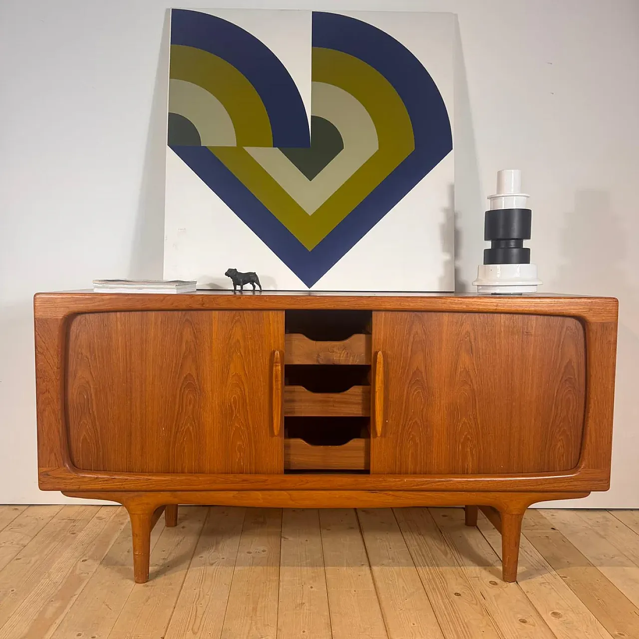 Sideboard di Silkeborg Møbler in teak, anni ’60 1
