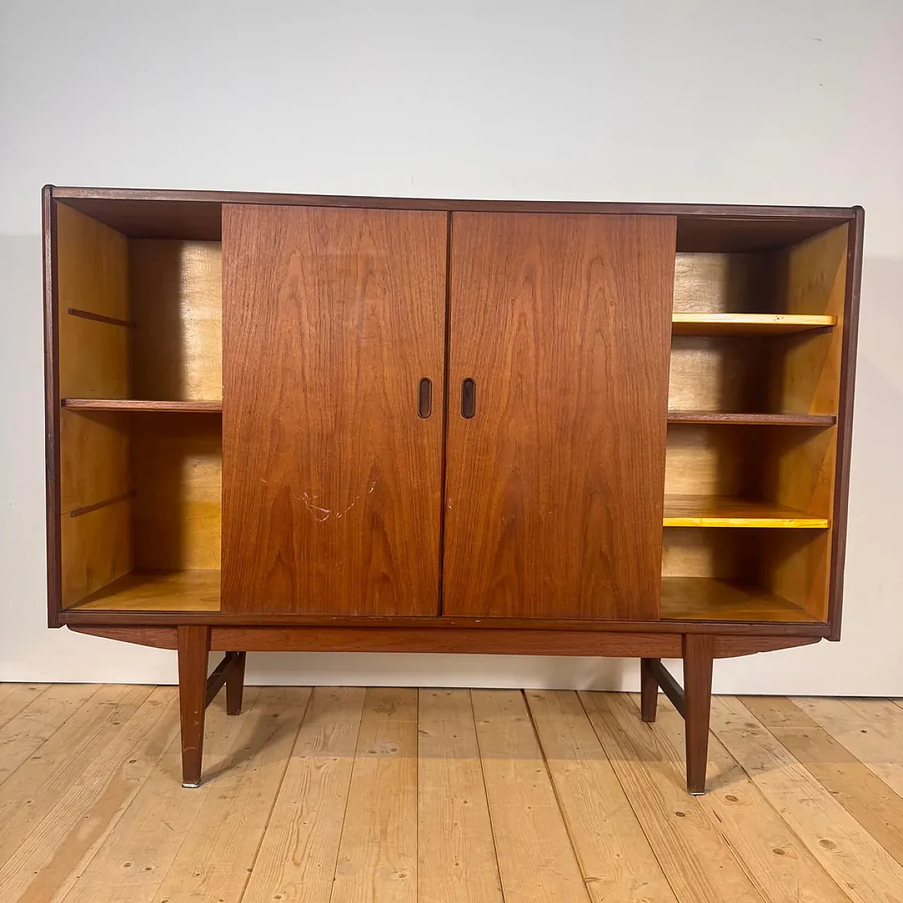 Sideboard danese alta in teak, anni '60 4