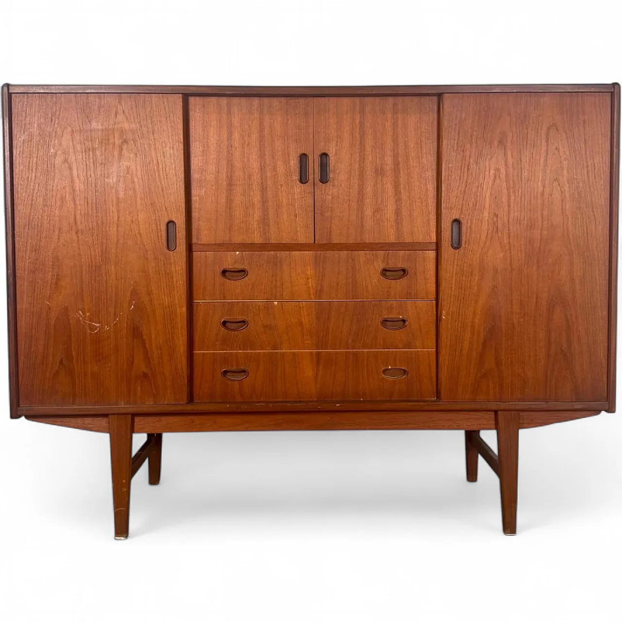 Sideboard danese alta in teak, anni '60 6