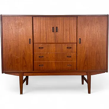 Sideboard danese alta in teak, anni '60