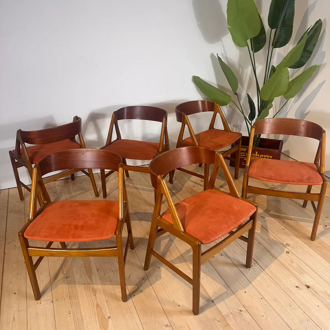 6 sedie Model 71 di Henning Kjærnulf per Boltinge Stolefabrik, anni 60 2