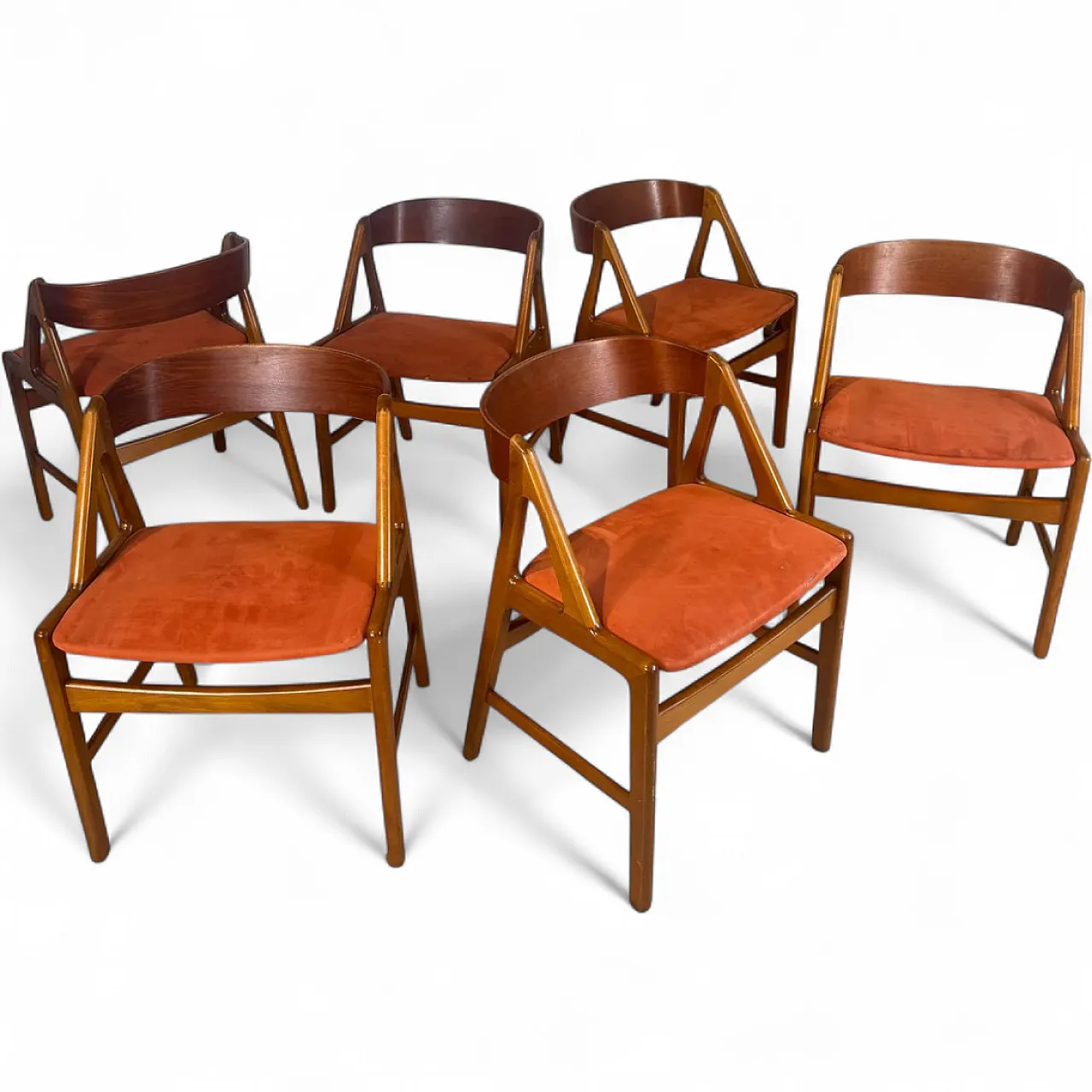 6 sedie Model 71 di Henning Kjærnulf per Boltinge Stolefabrik, anni 60 8