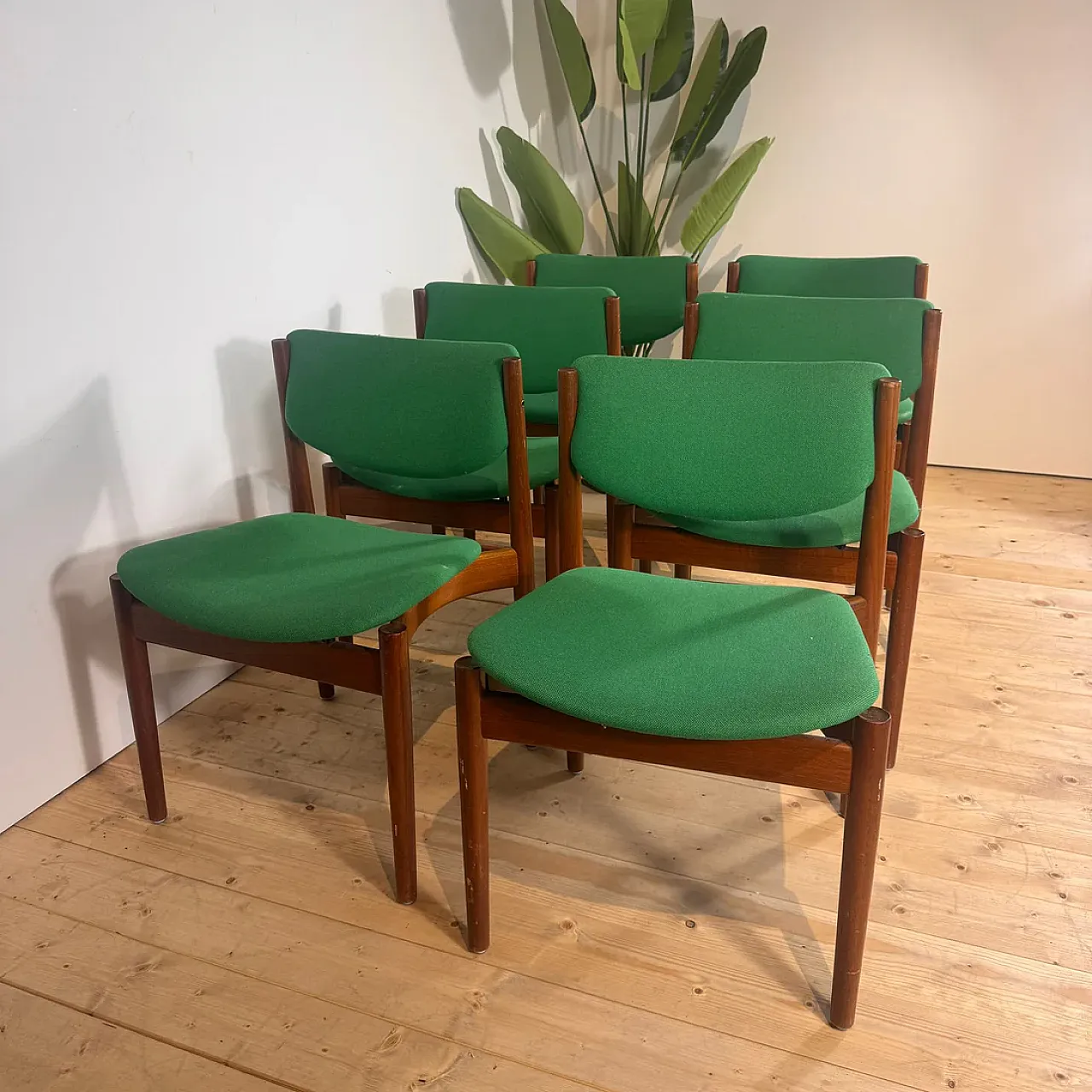 6 sedie in teak model 197 di Finn Juhl, anni ’60 2