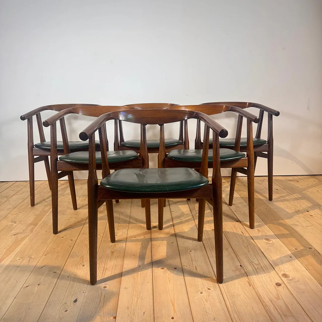 6 sedie GE-525 di Hans J. Wegner, anni ’60 2