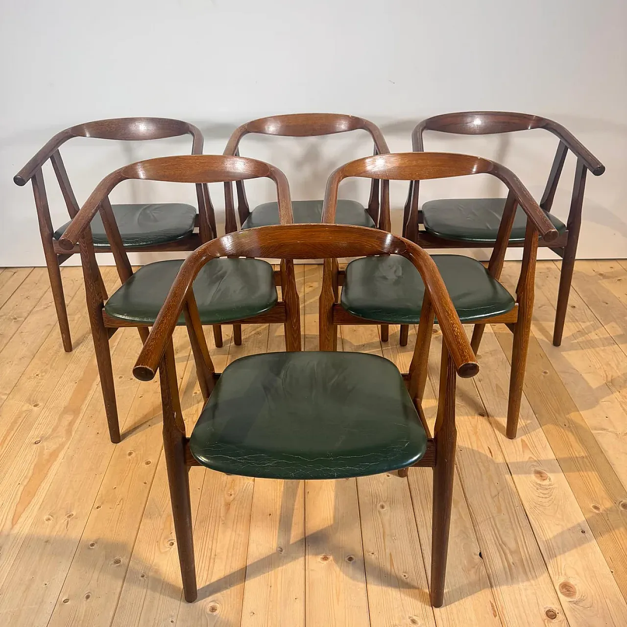 6 sedie GE-525 di Hans J. Wegner, anni ’60 3