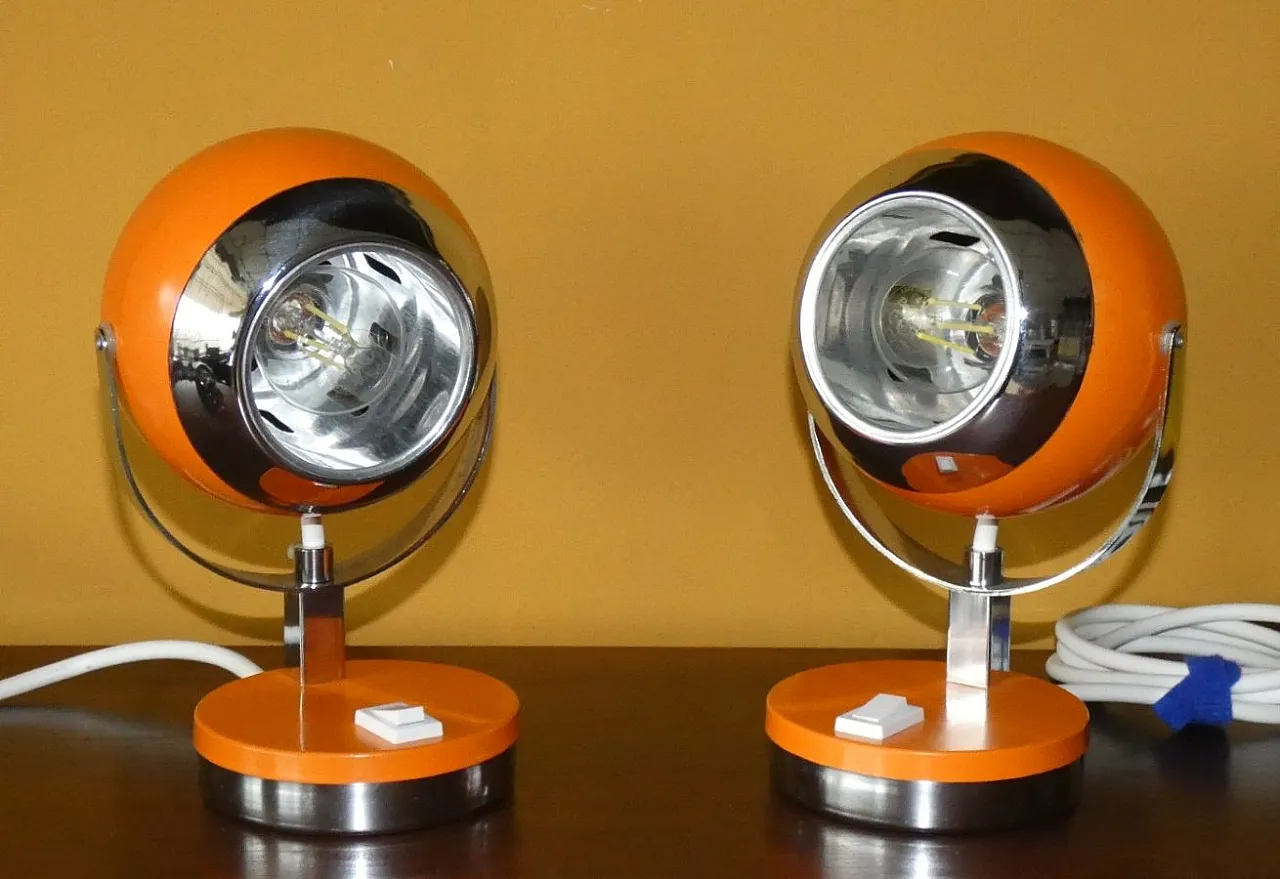 Pair of Eyeball Lamps by Goffredo Reggiani for Reggiani, 1970s 1