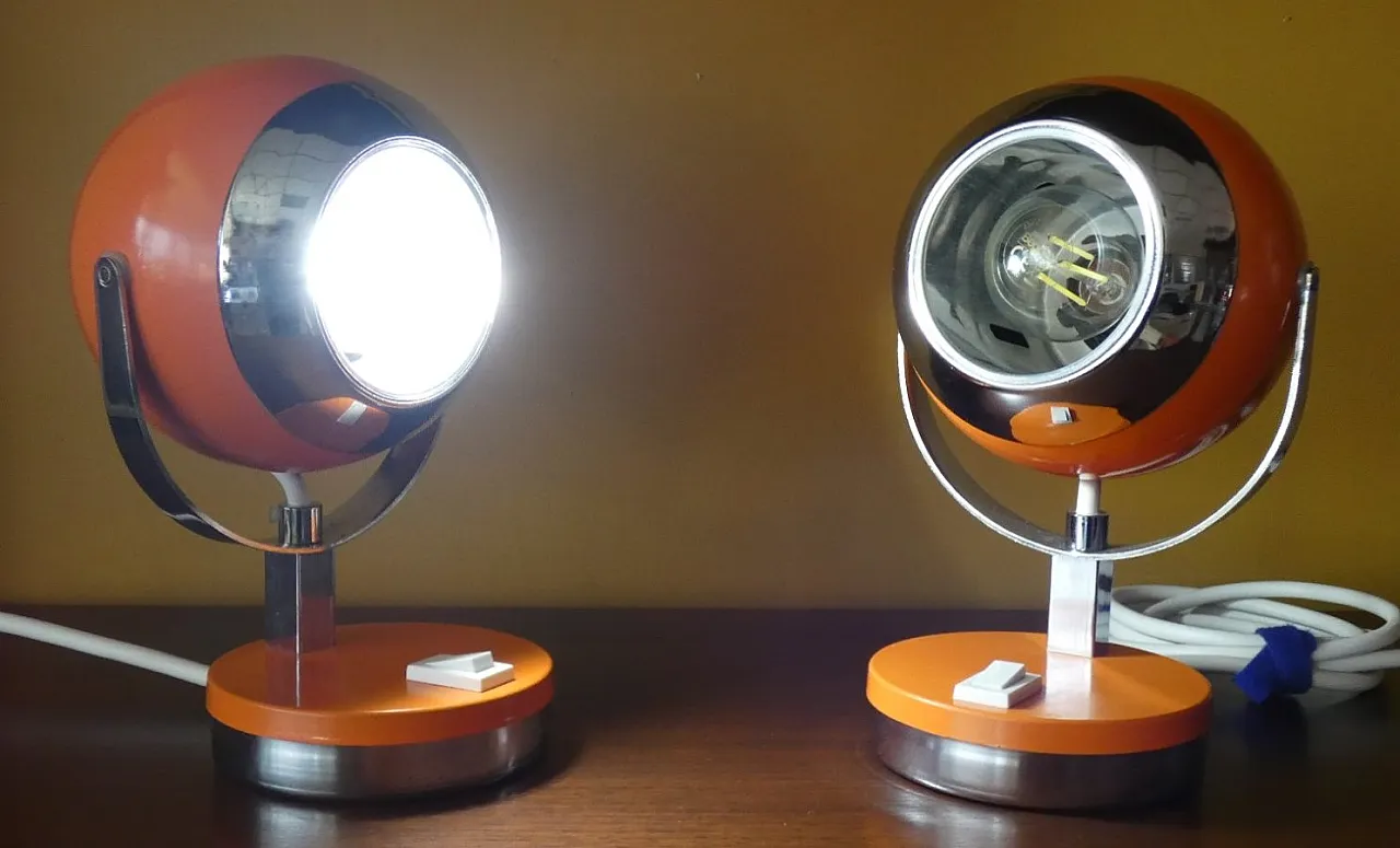 Pair of Eyeball Lamps by Goffredo Reggiani for Reggiani, 1970s 2