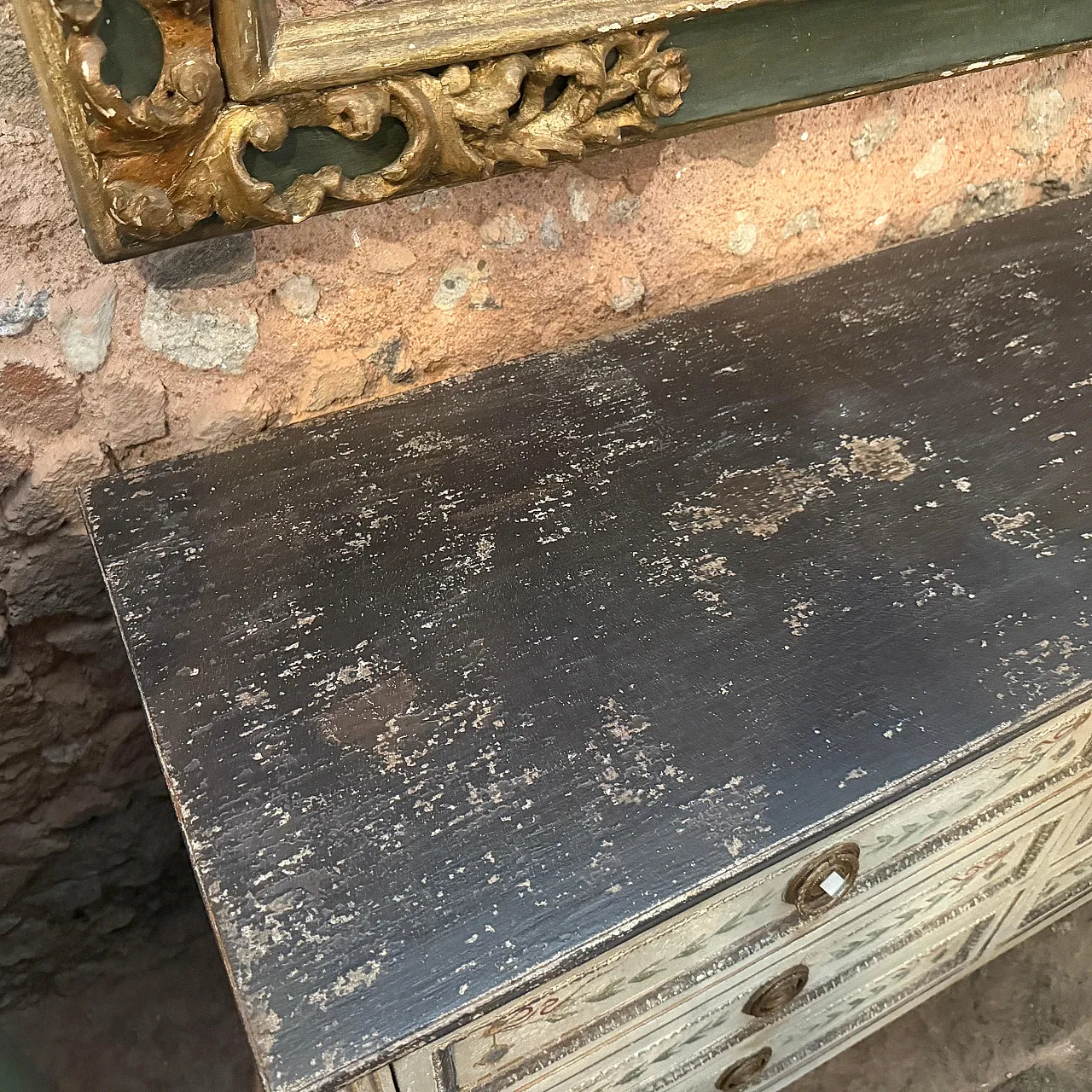 Cassettiera fiorentina in legno laccato Luigi XVI, '800 3