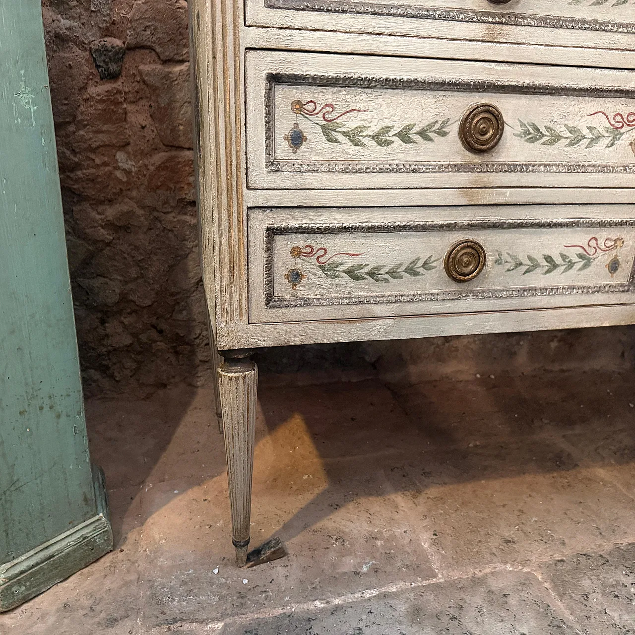 Cassettiera fiorentina in legno laccato Luigi XVI, '800 8