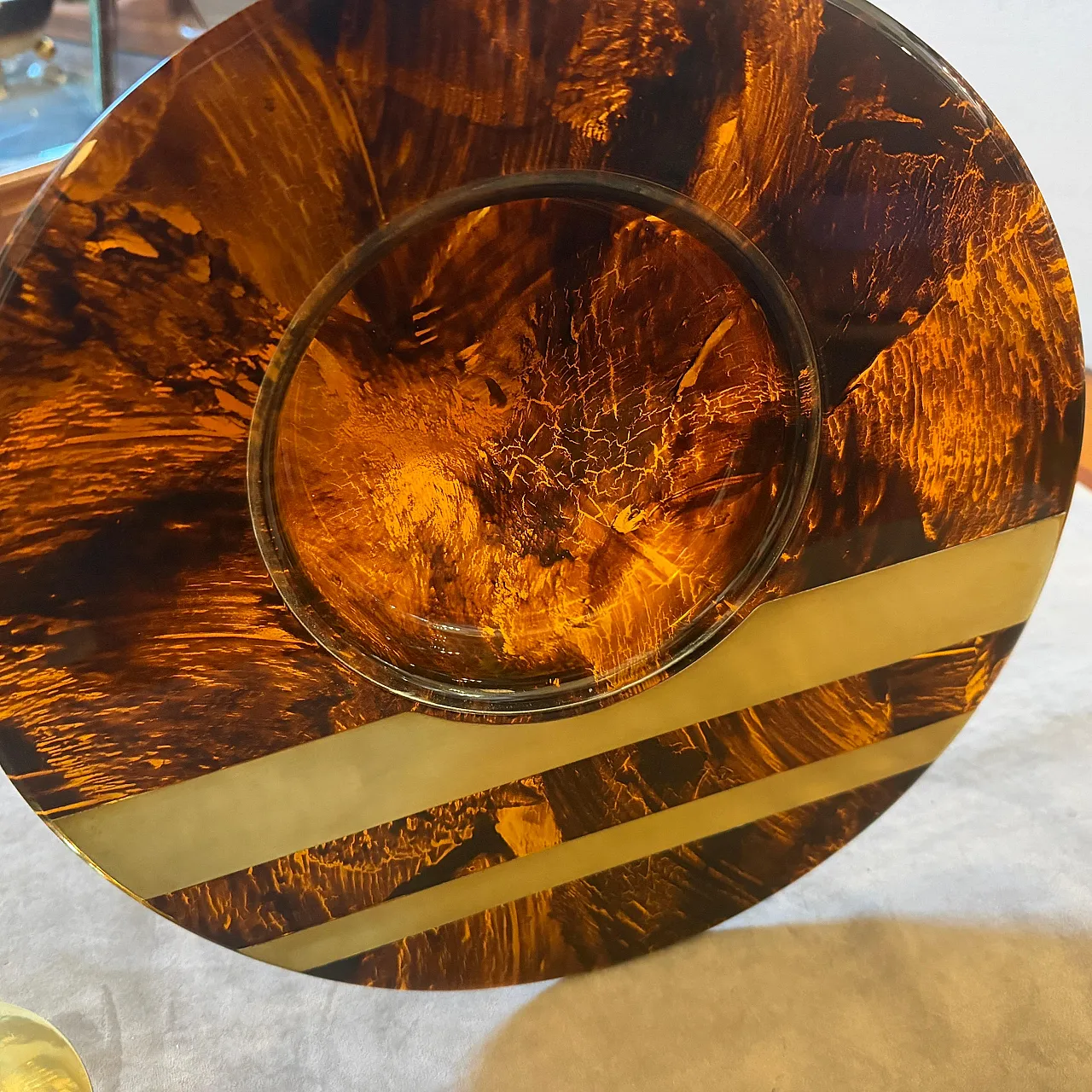 Centrotavola in lucite finta tartaruga di Dior Home, anni '70 3
