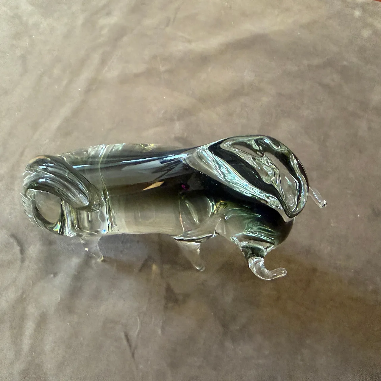 Modern gray and black Murano glass bull by Vincenzo Nason, 1980s 7
