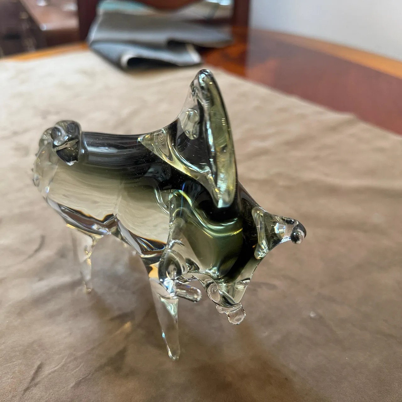 Modern gray and black Murano glass bull by Vincenzo Nason, 1980s 9