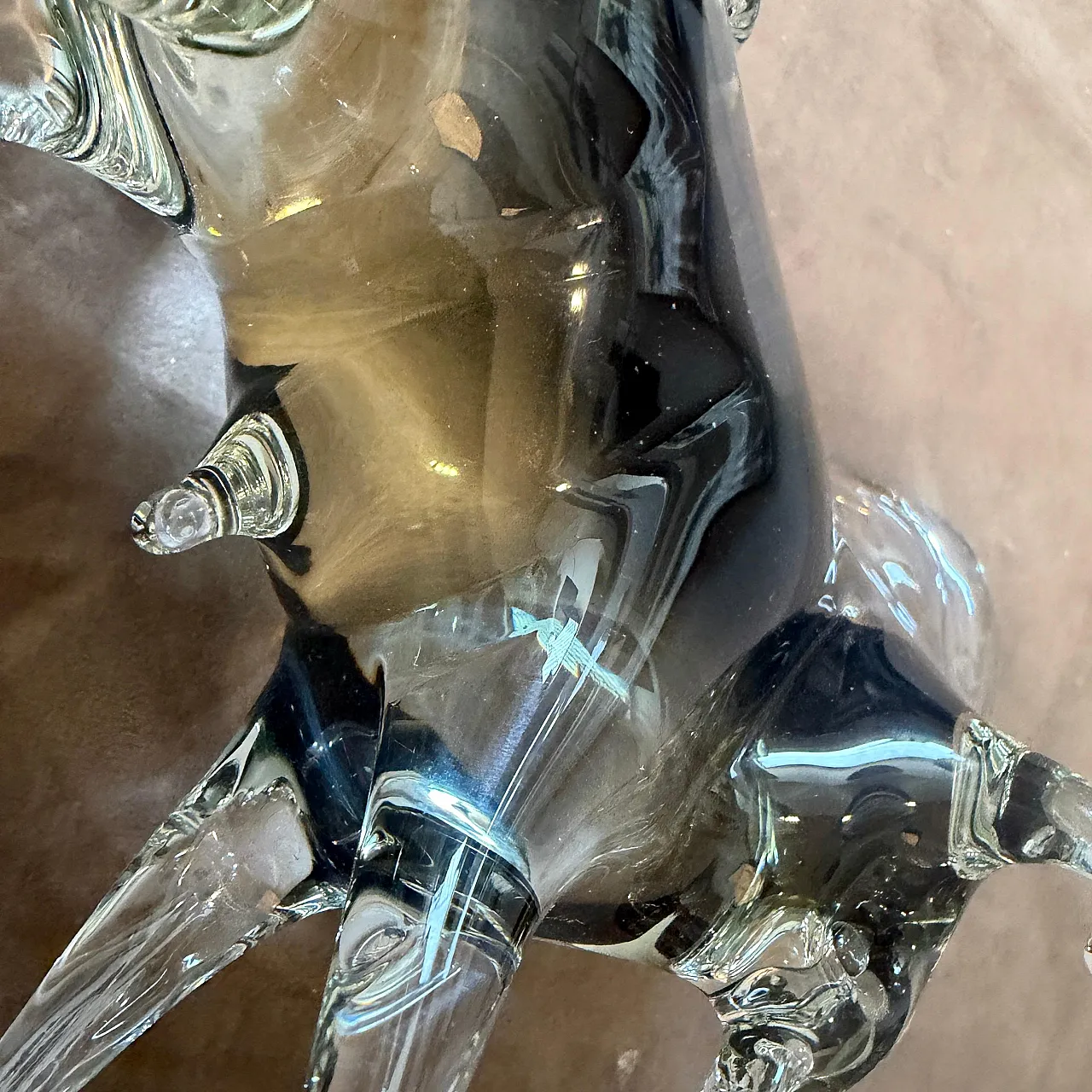 Modern gray and black Murano glass bull by Vincenzo Nason, 1980s 12