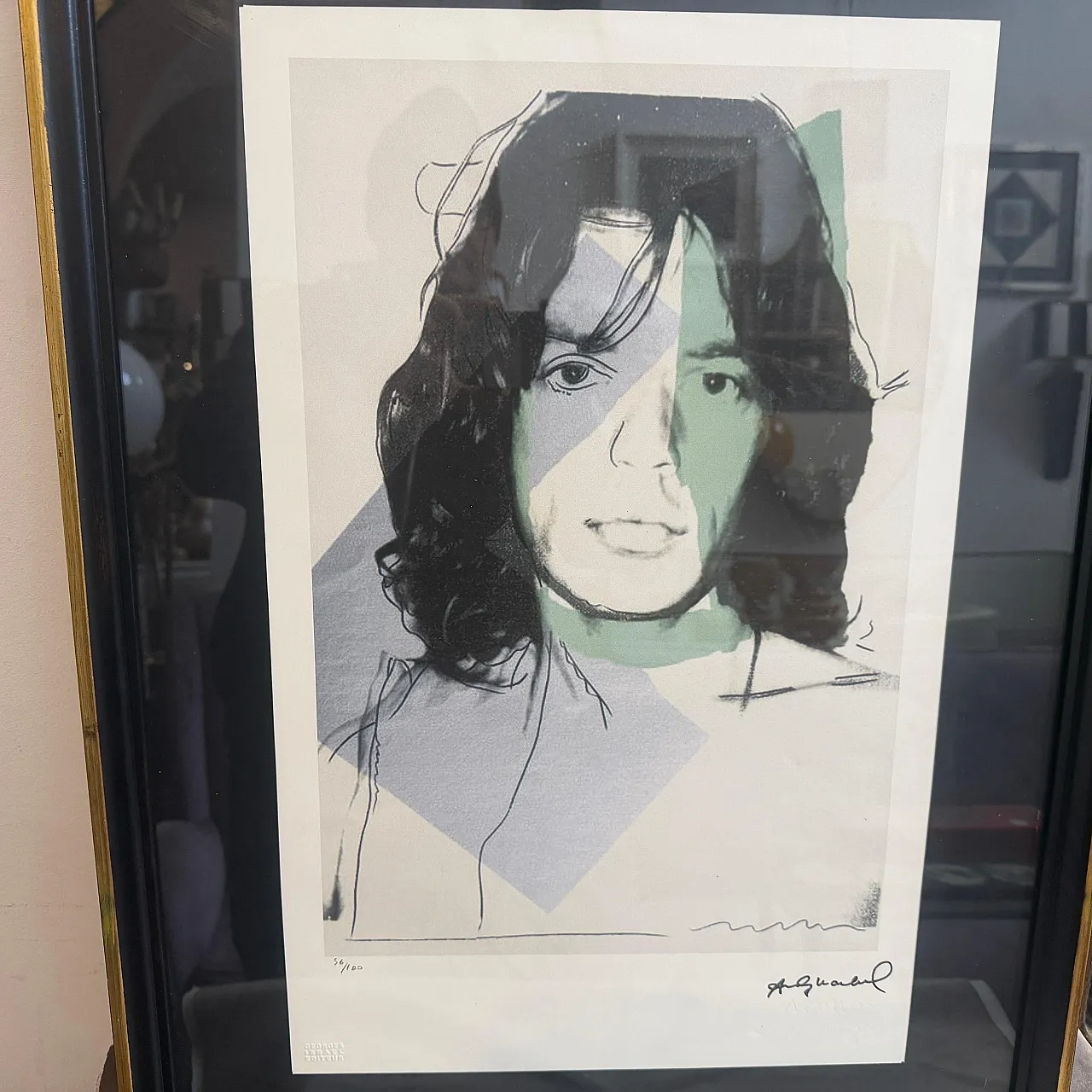 Litografia Pop Art Mick Jagger 56/100 di Andy Warhol, anni 2000 4