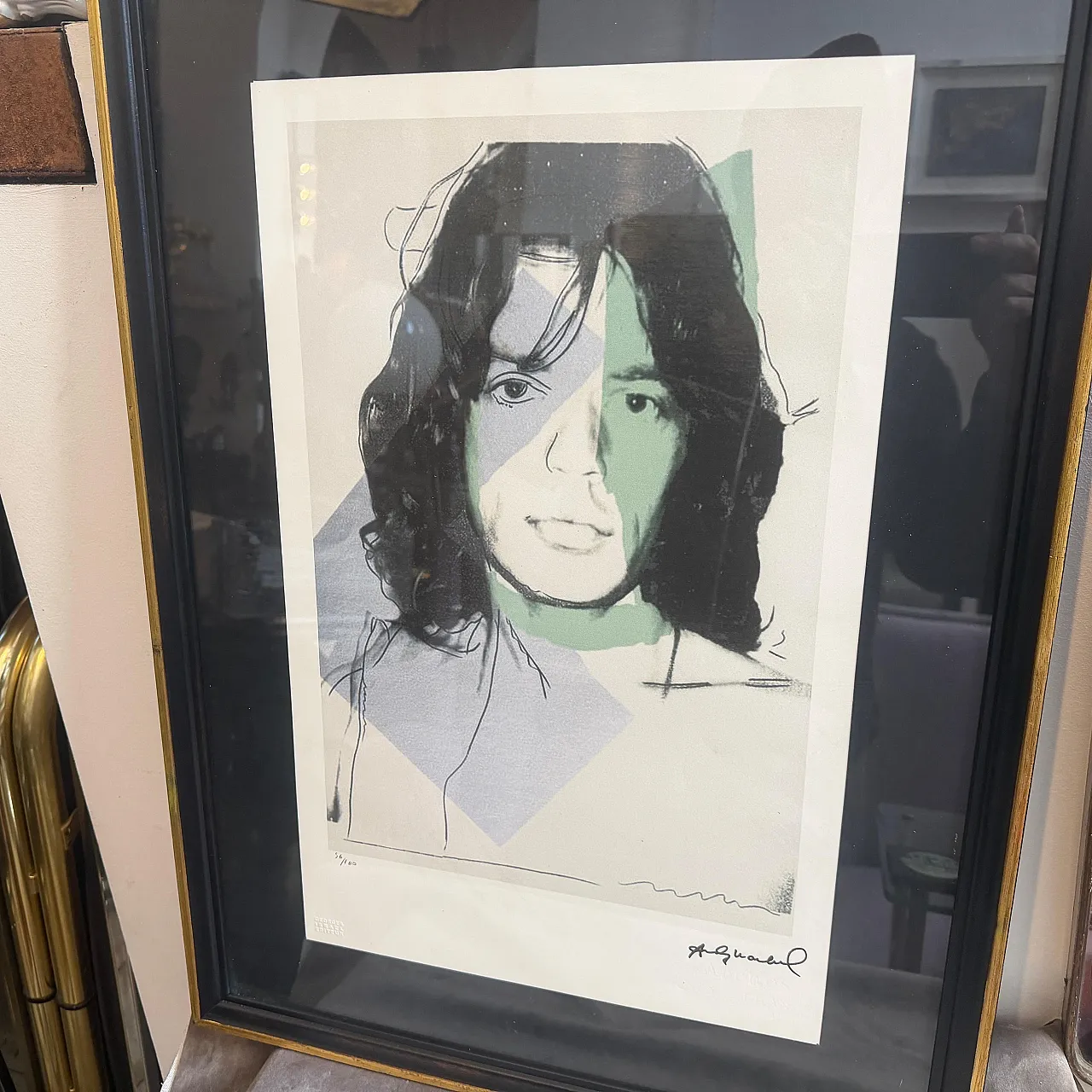 Litografia Pop Art Mick Jagger 56/100 di Andy Warhol, anni 2000 6