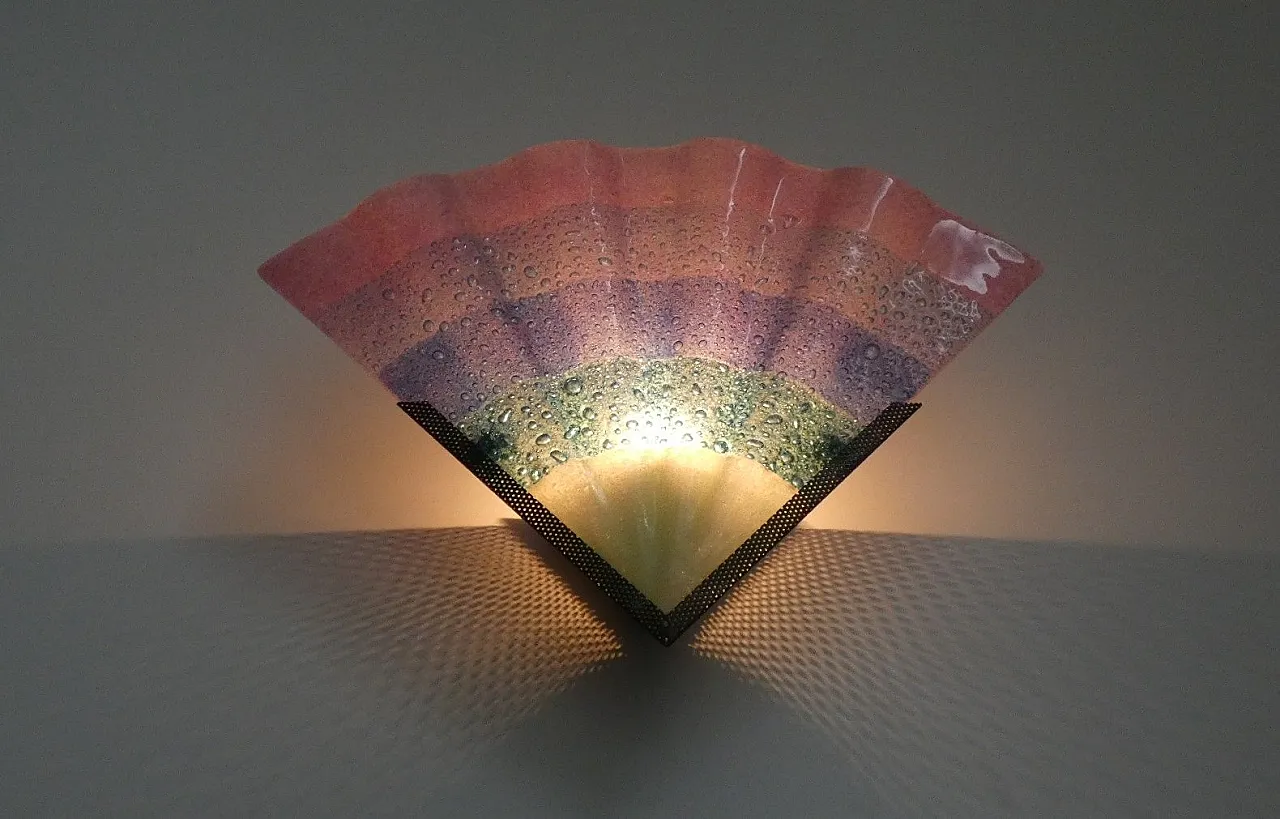 Lampade da parete in vetro di Murano di Zonca, Italia, anni '80, set di 2 8