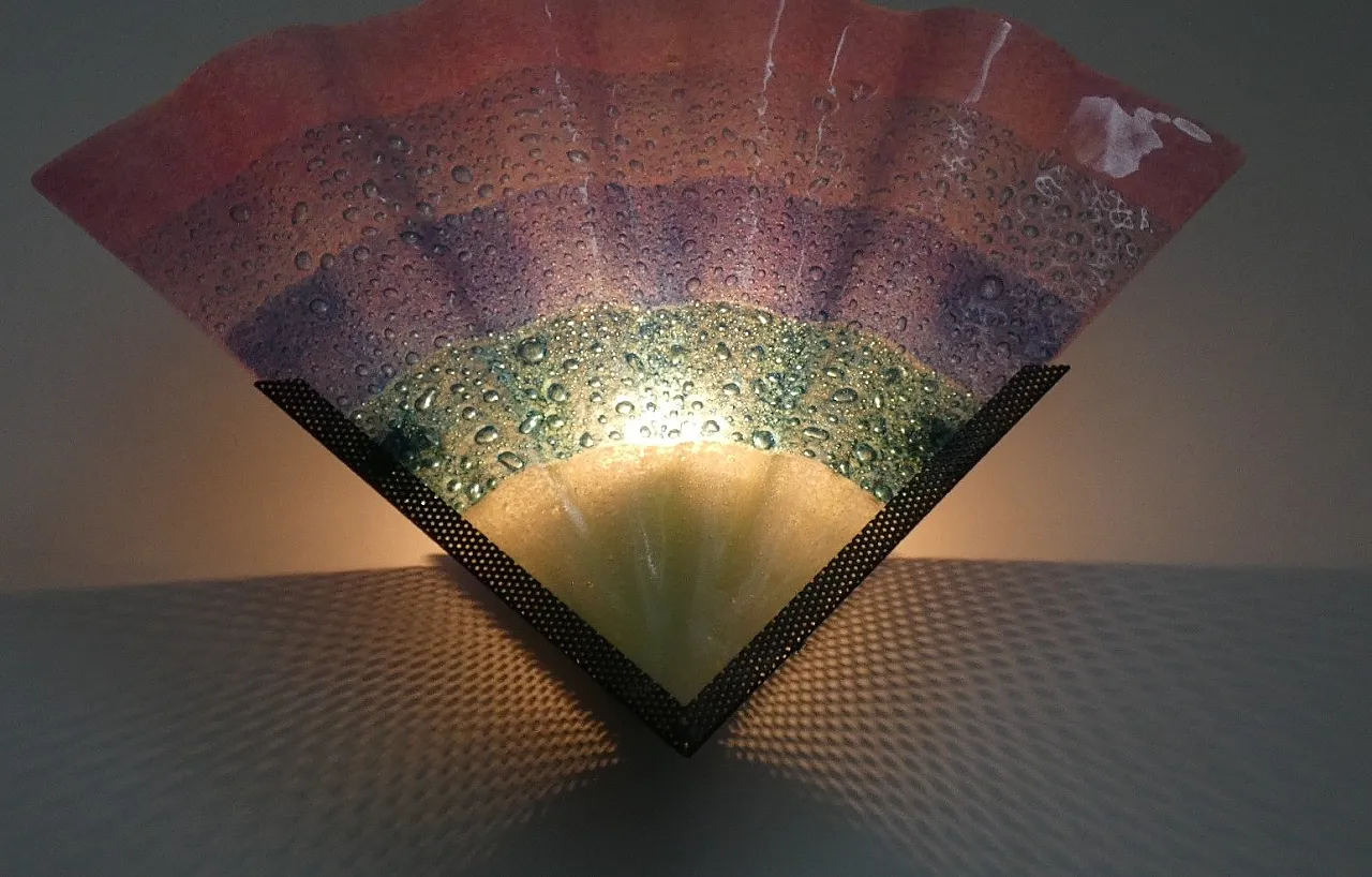 Lampade da parete in vetro di Murano di Zonca, Italia, anni '80, set di 2 9