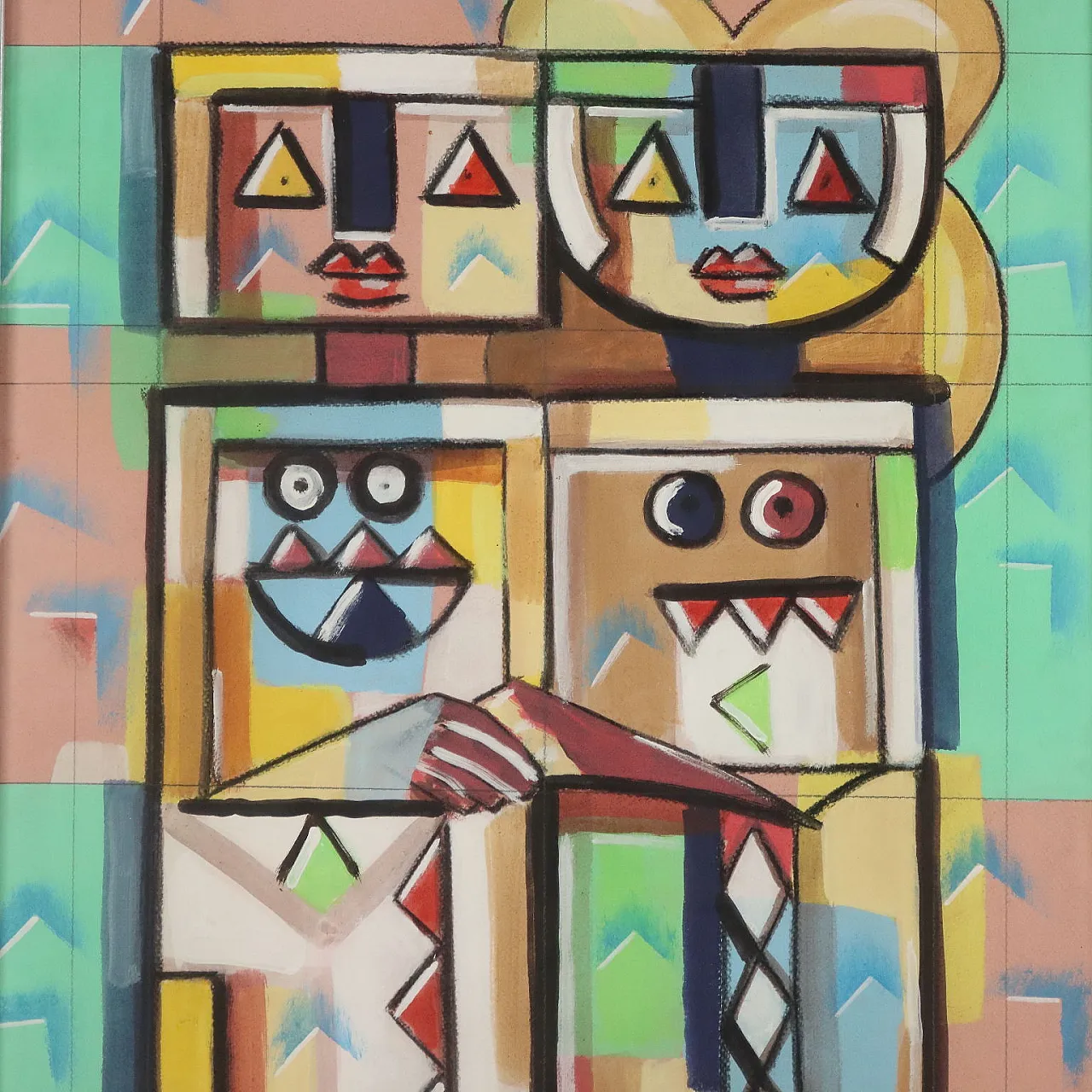 Painting by Ibrahim Kodra, oil on canvas, 20th century 3