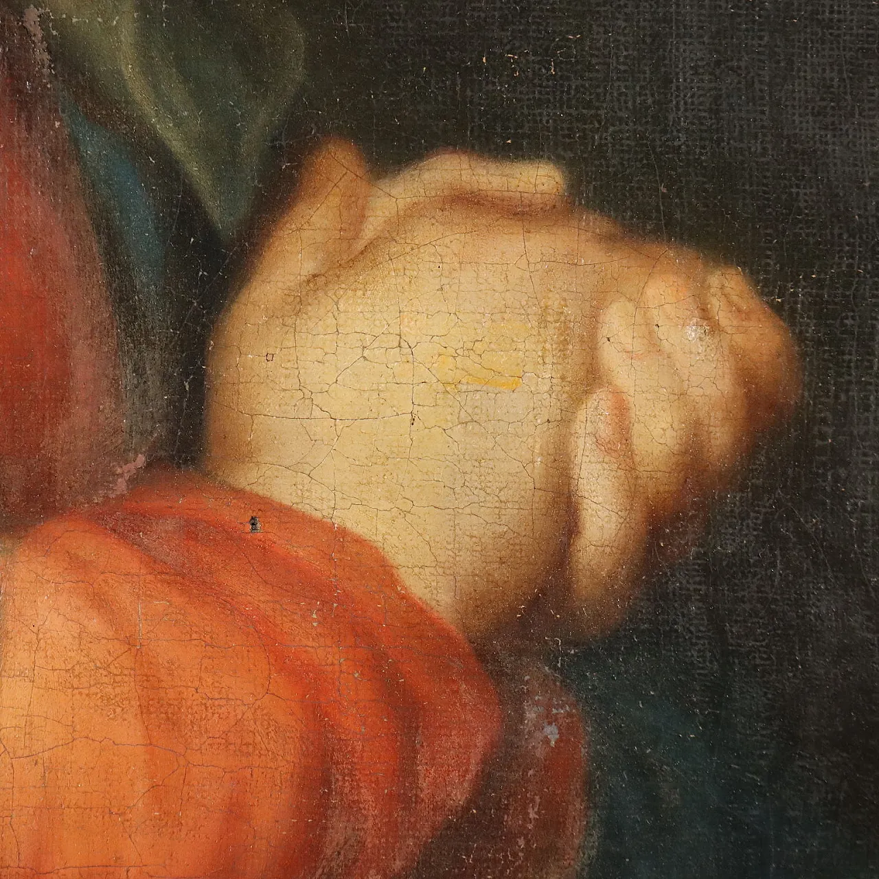 Painting Madonna Praying, oil on canvas, 18th century 6