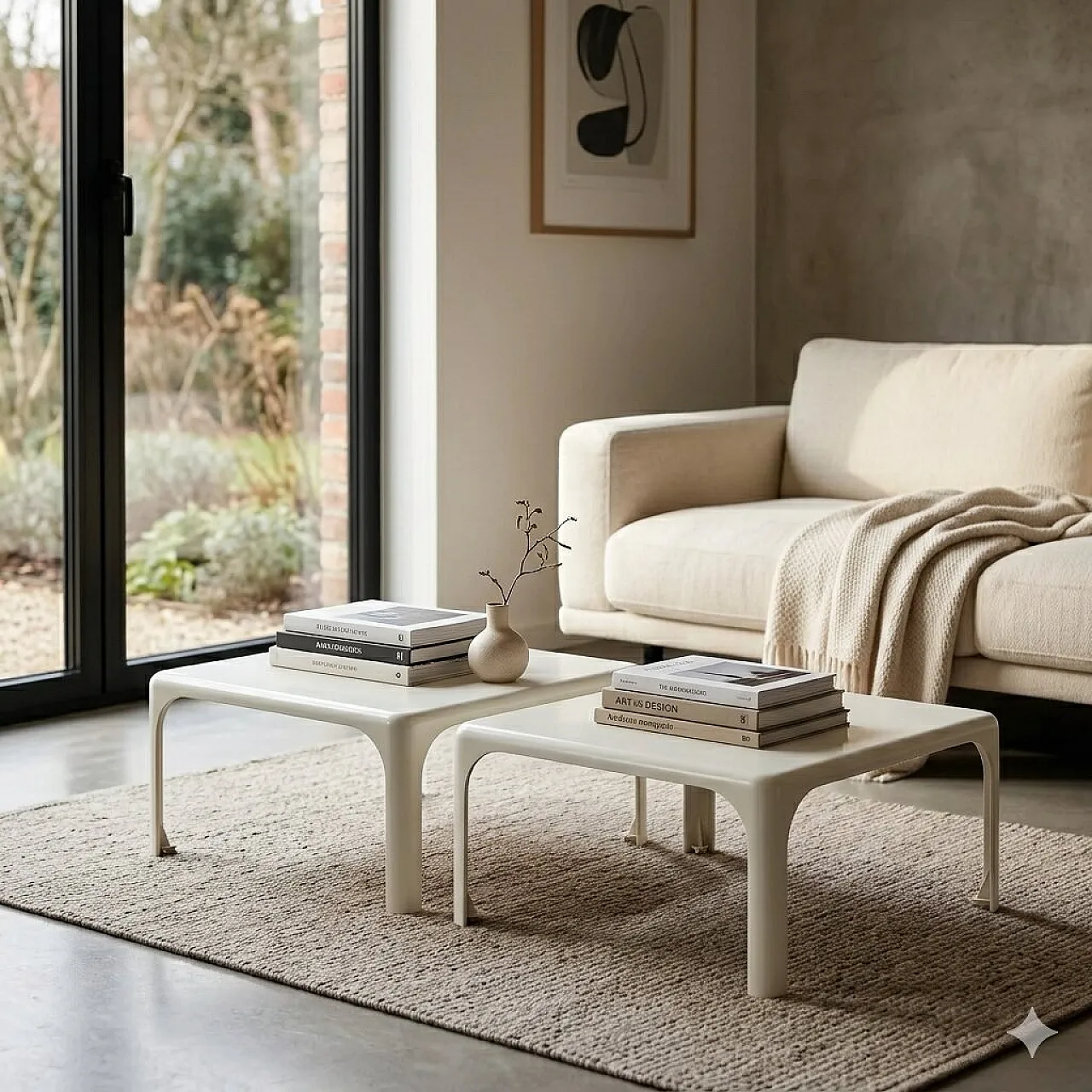 Pair of Demetrio Artemide coffee tables, 20th century 2