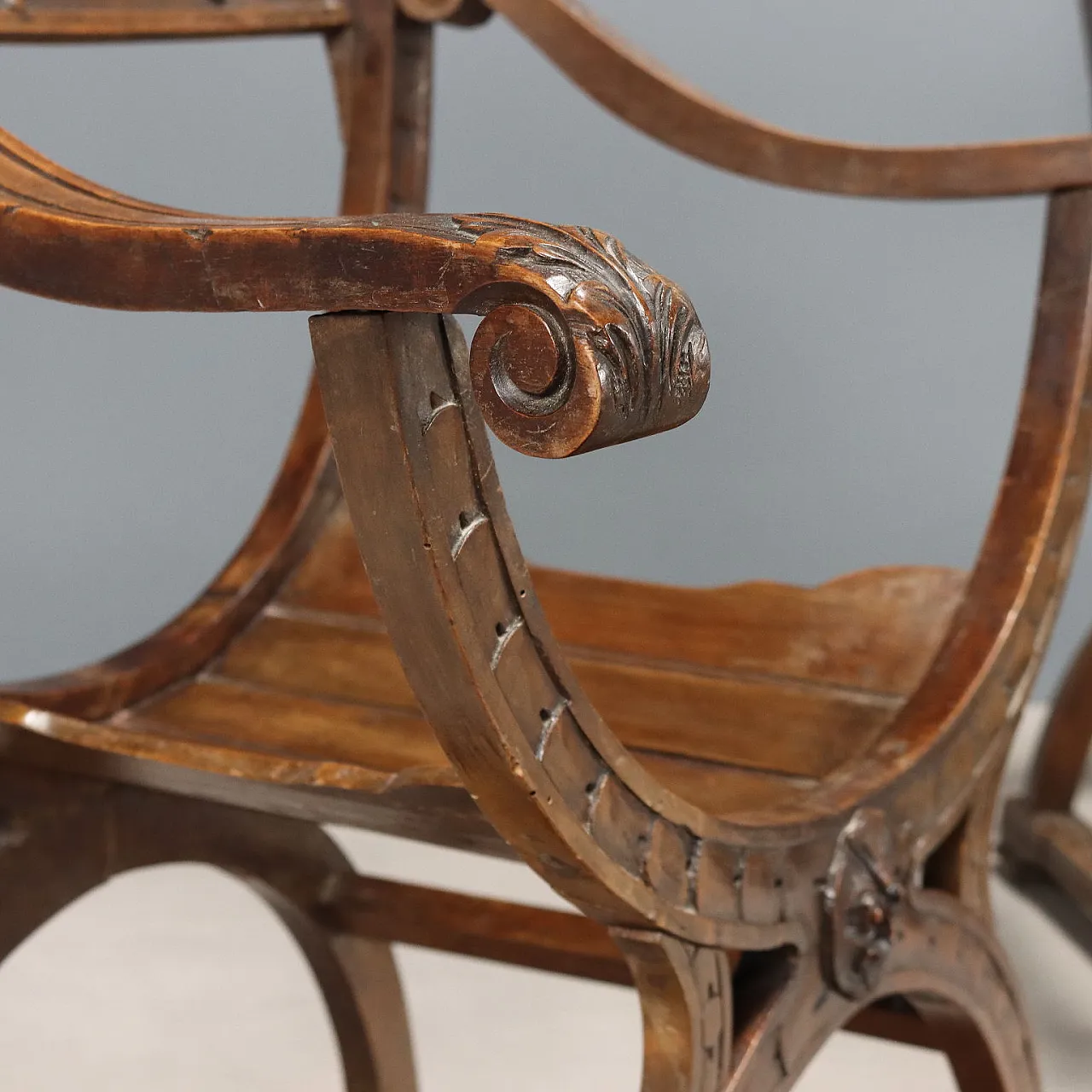 Sofa with two armchairs in walnut-stained beech wood, 19th century 7