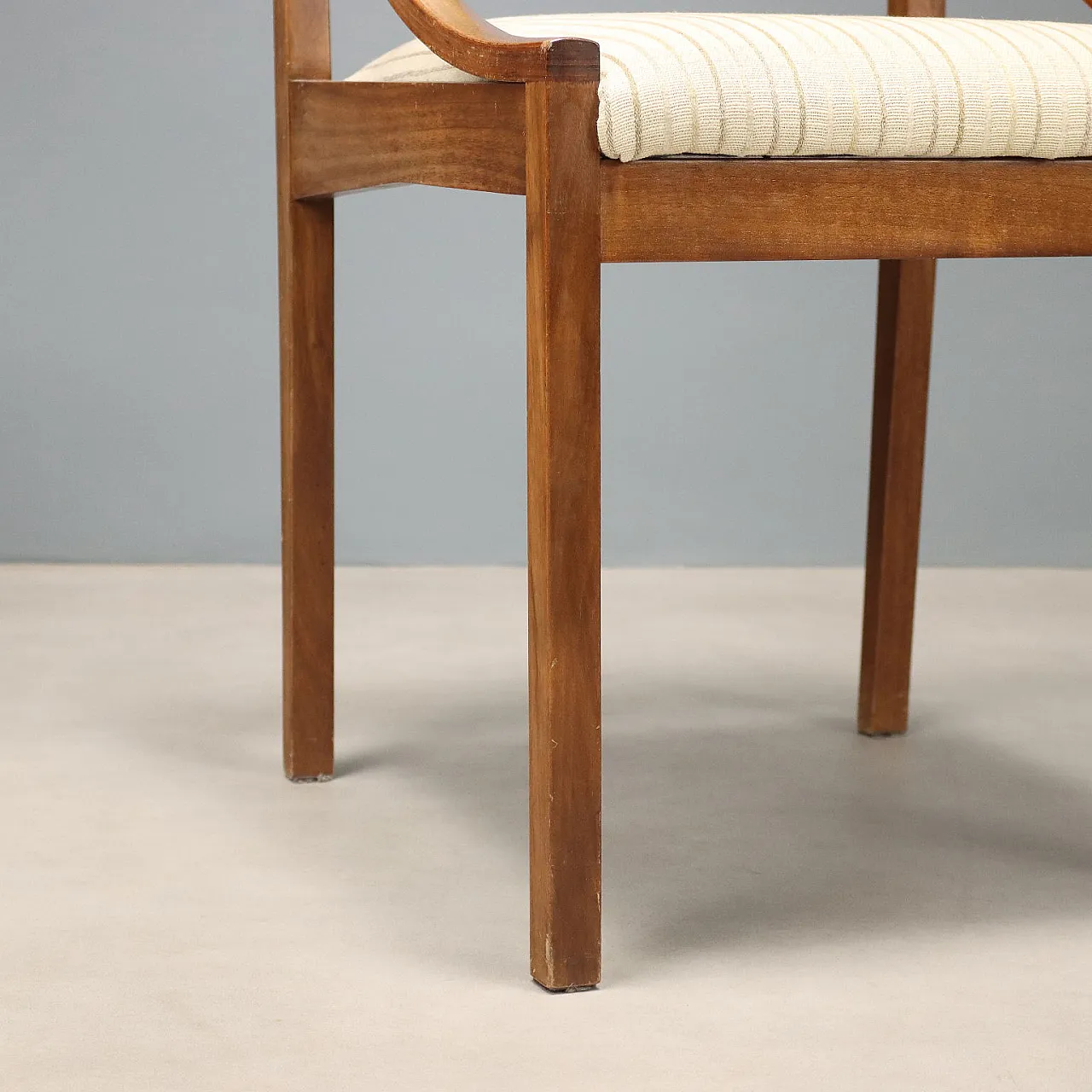 6 Chairs in wood and fabric, 20th century 8