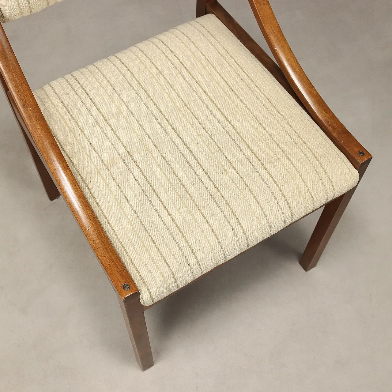 6 Chairs in wood and fabric, 20th century 9