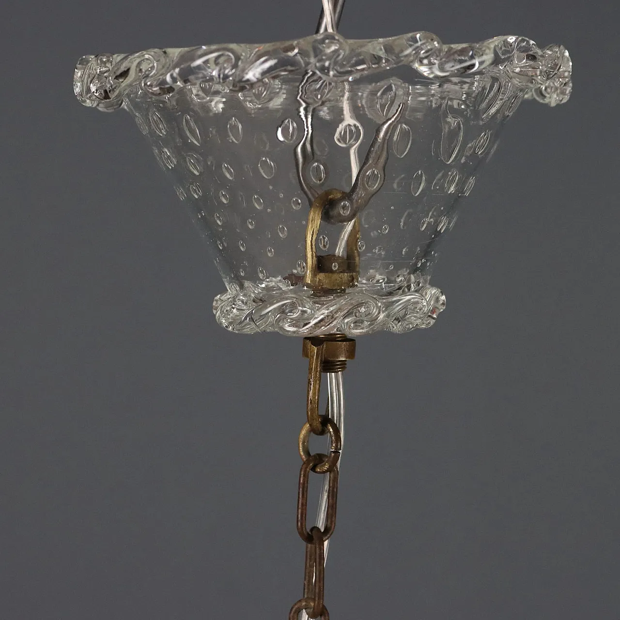 Lampadario in vetro, anni '50 5