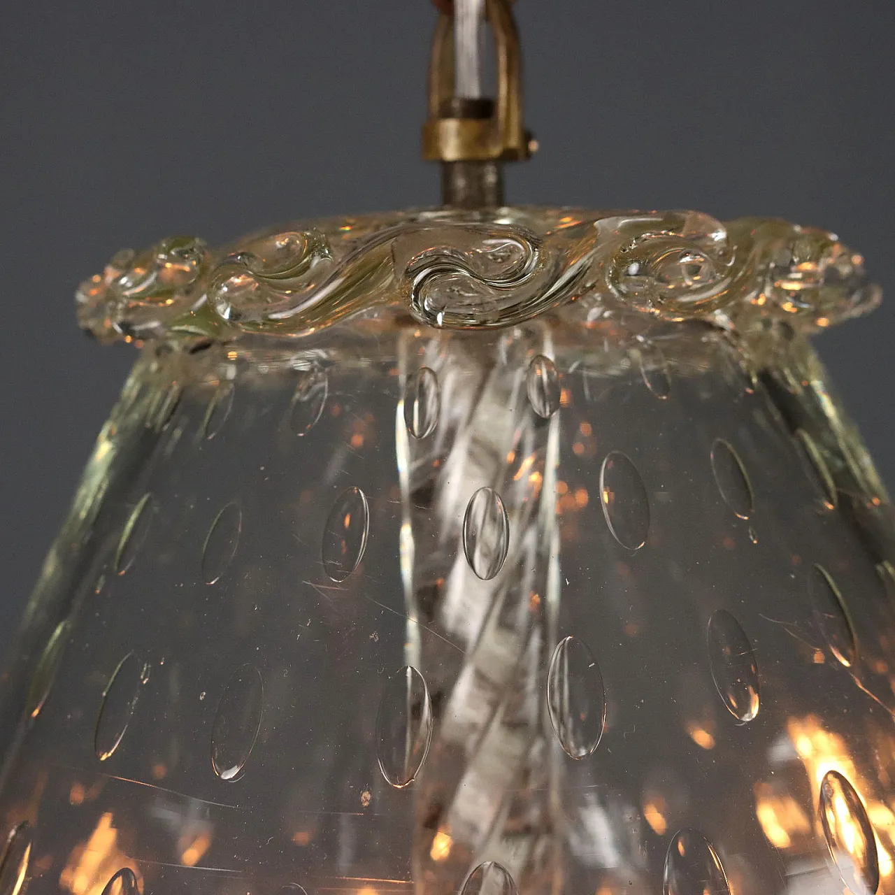 Lampadario in vetro, anni '50 7