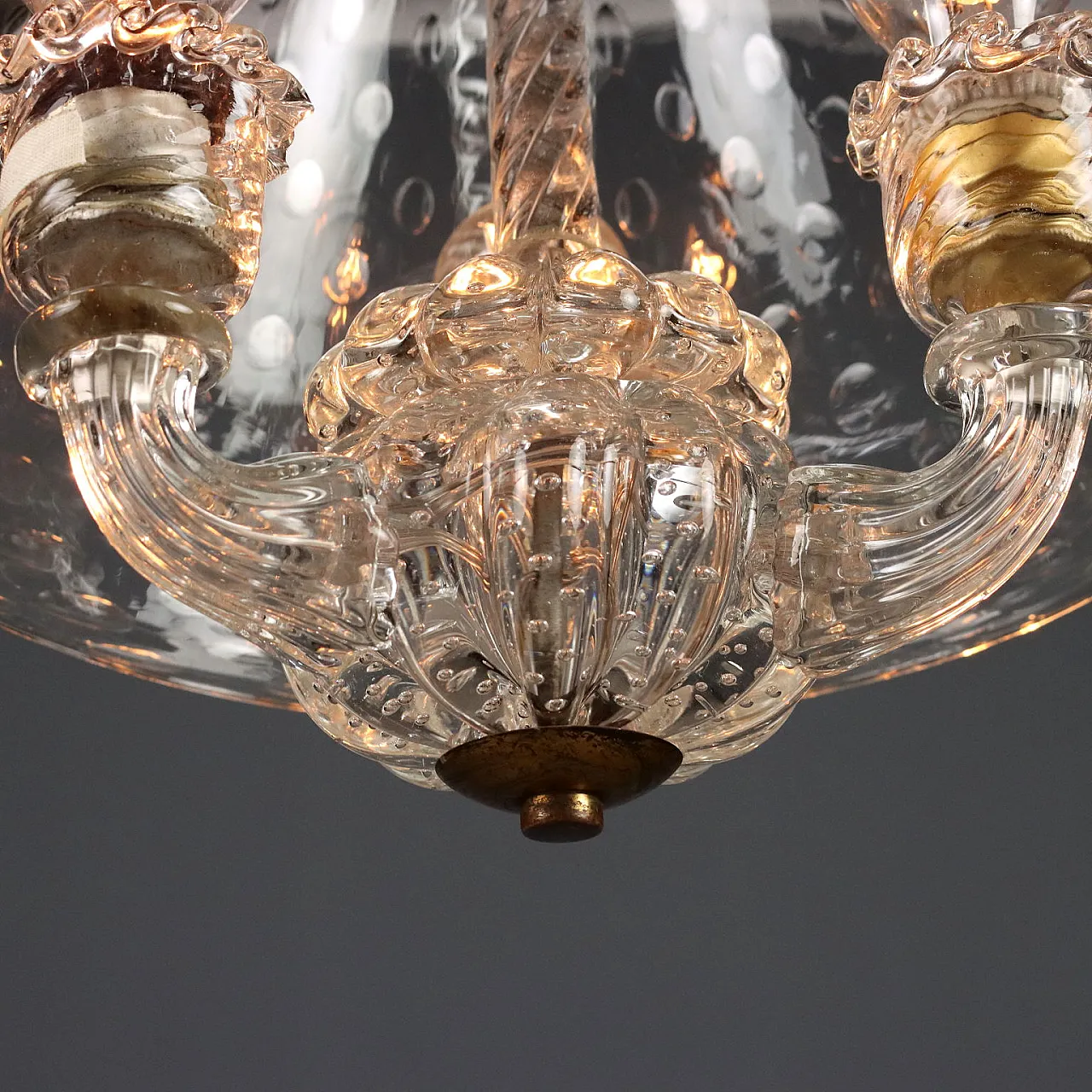 Lampadario in vetro, anni '50 8