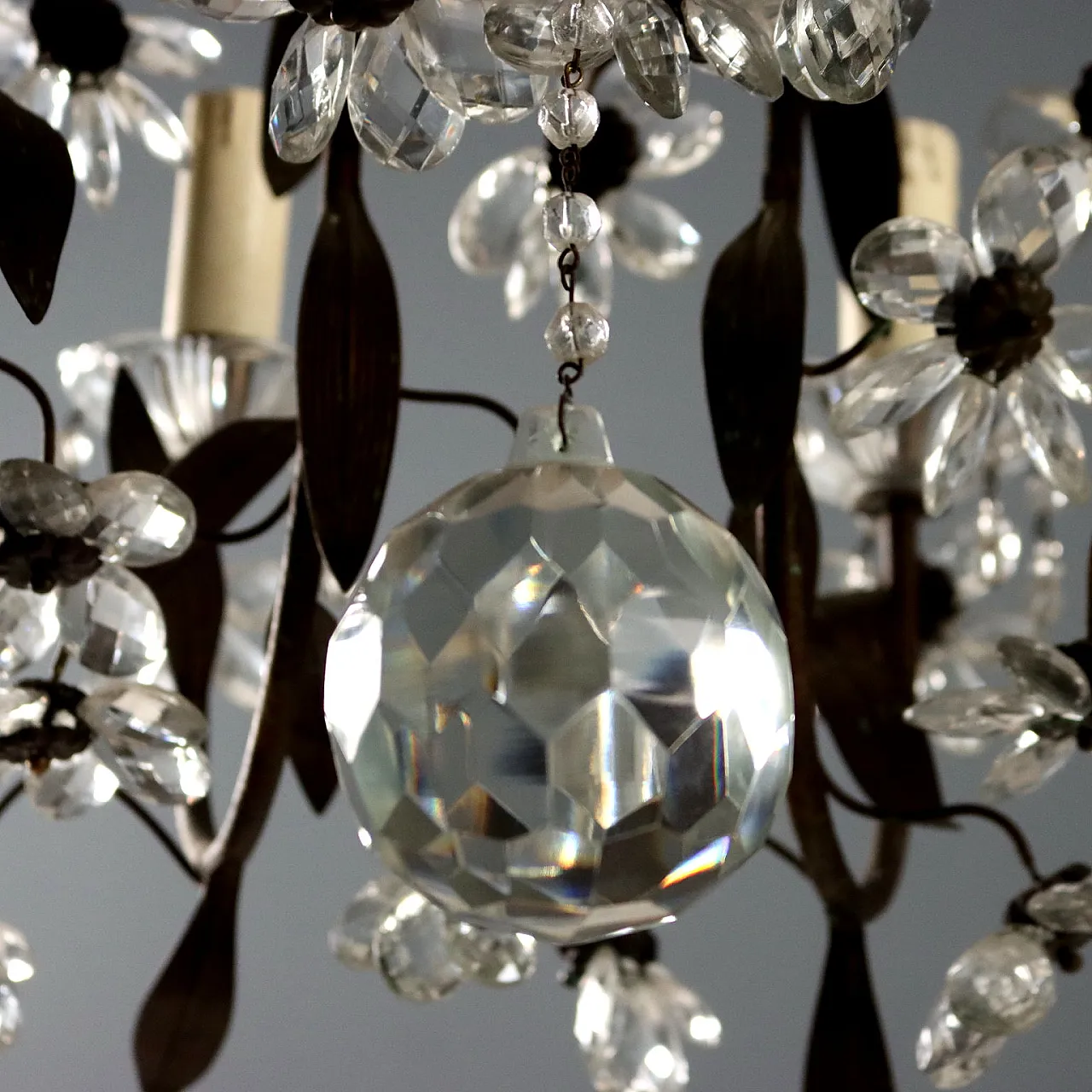 Lampadario in ferro e lamierino, '900 7