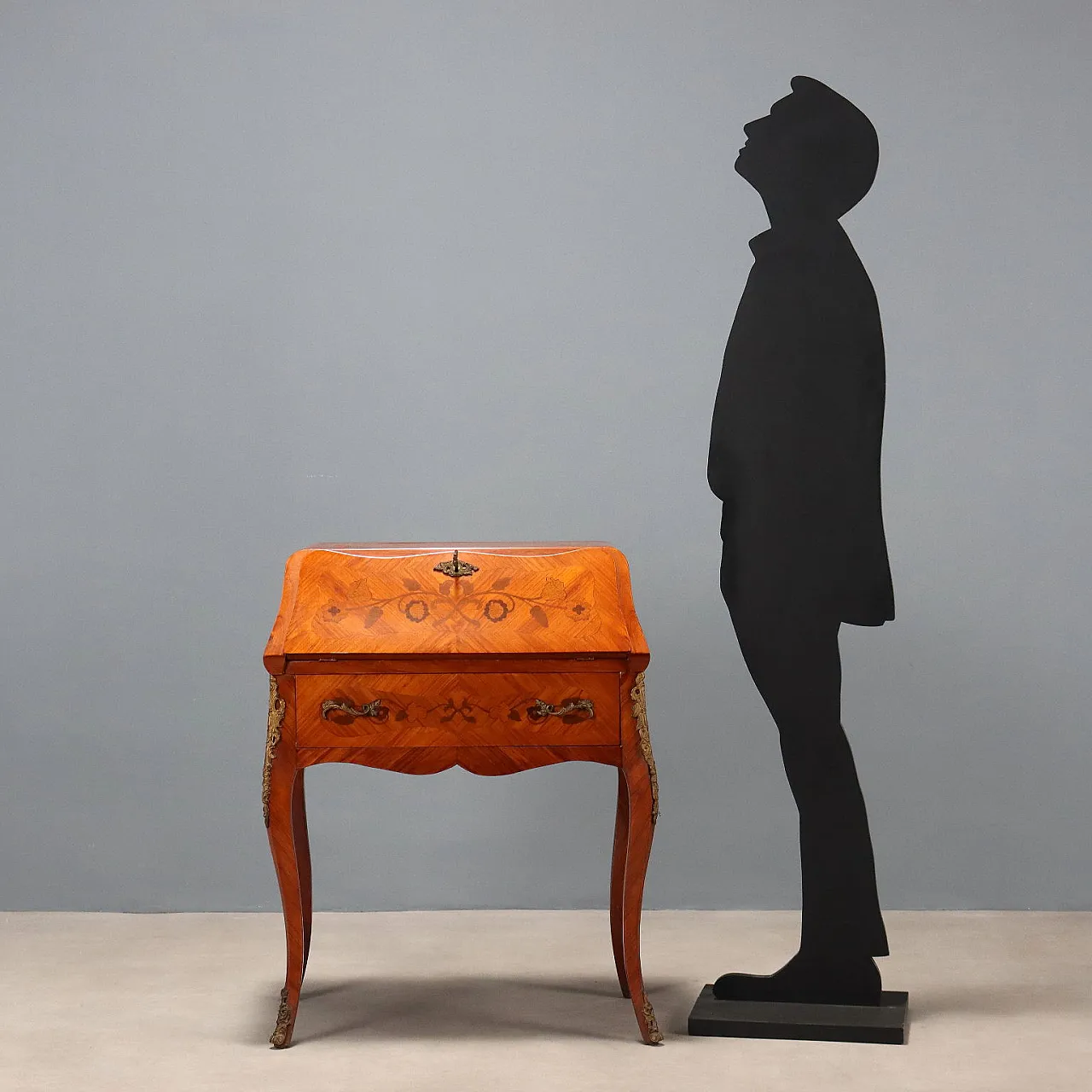 Raised-panel chest of drawers in rosewood and bronze, 20th century 3
