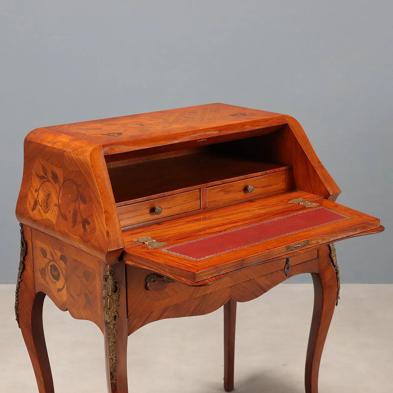 Raised-panel chest of drawers in rosewood and bronze, 20th century 4