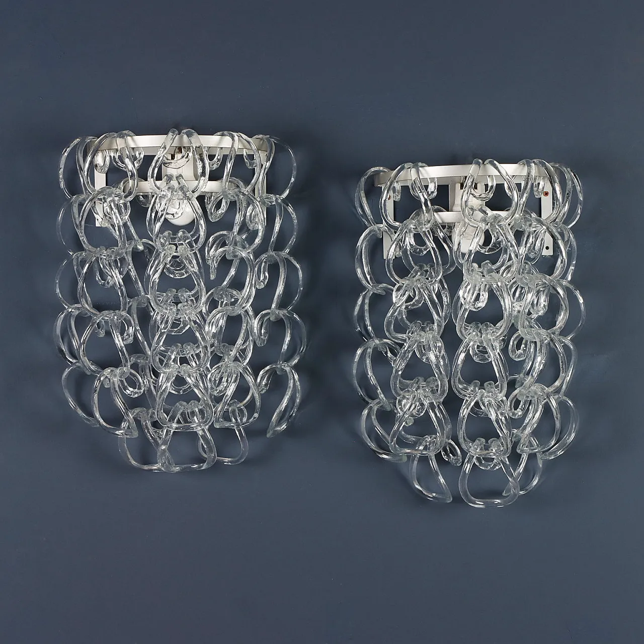 Giogali pair of wall lamps by A. Mangiarotti for Vistosi, 20th century 2