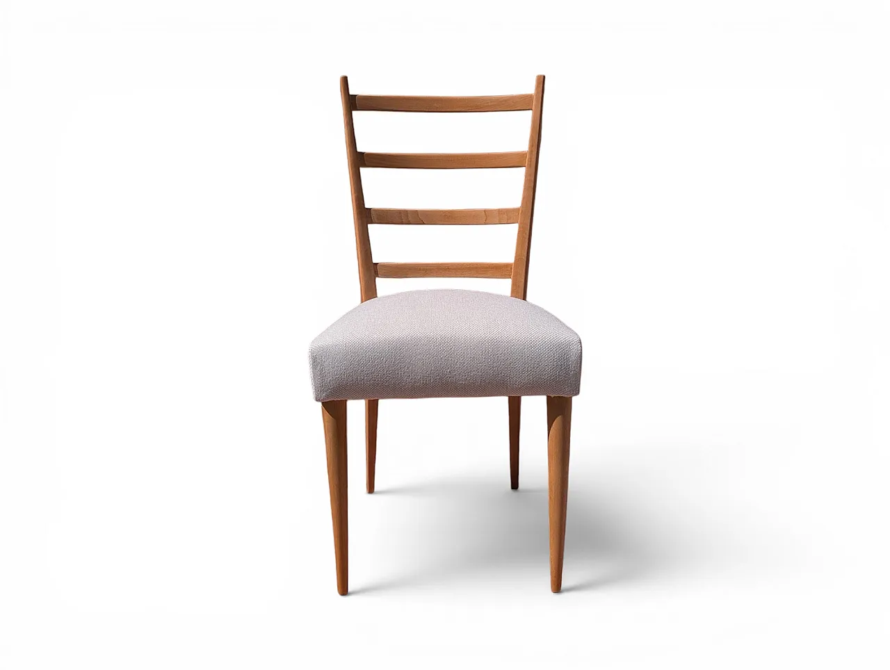 6 chairs entirely restored in maple wood, 1950s 5