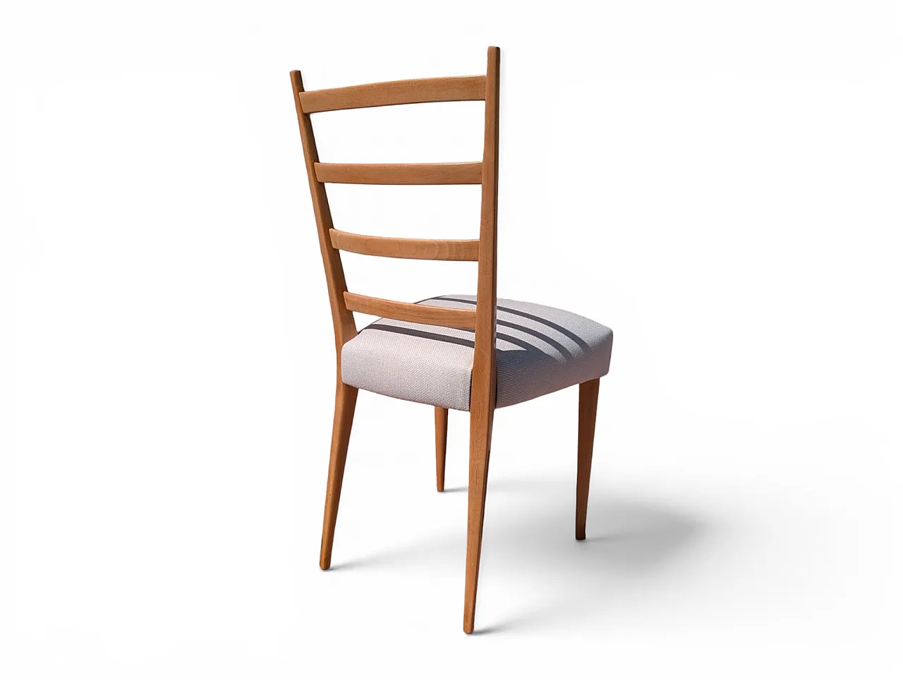 6 chairs entirely restored in maple wood, 1950s 8