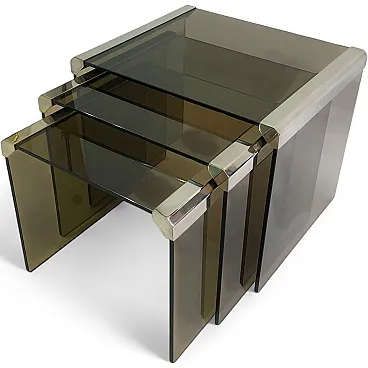 Gallotti & Radice ‘Tris’ T35 Smoked Glass Nesting Tables