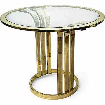 Tavolino Art Déco placcato in ottone, anni '70
