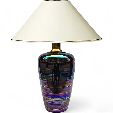 Iridescent ceramic table lamp