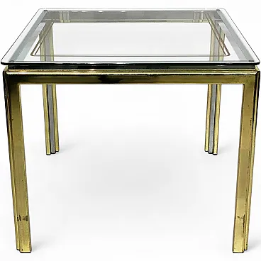Brass And Chrome Side Table, 1970s