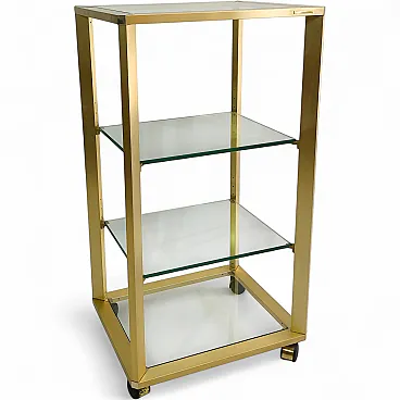 Pierre Vandel Gold Étagère On Wheels